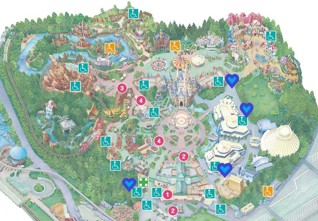 東京ディズニーランド：トイレマップ